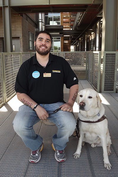 Bryan Duarte, a software engineering junior, prepares to present his project to assist the blind with daily tasks at this year’s Clinton Global Initiative University meeting on Friday and Saturday. (Photo Courtesy of Bryan Duarte)