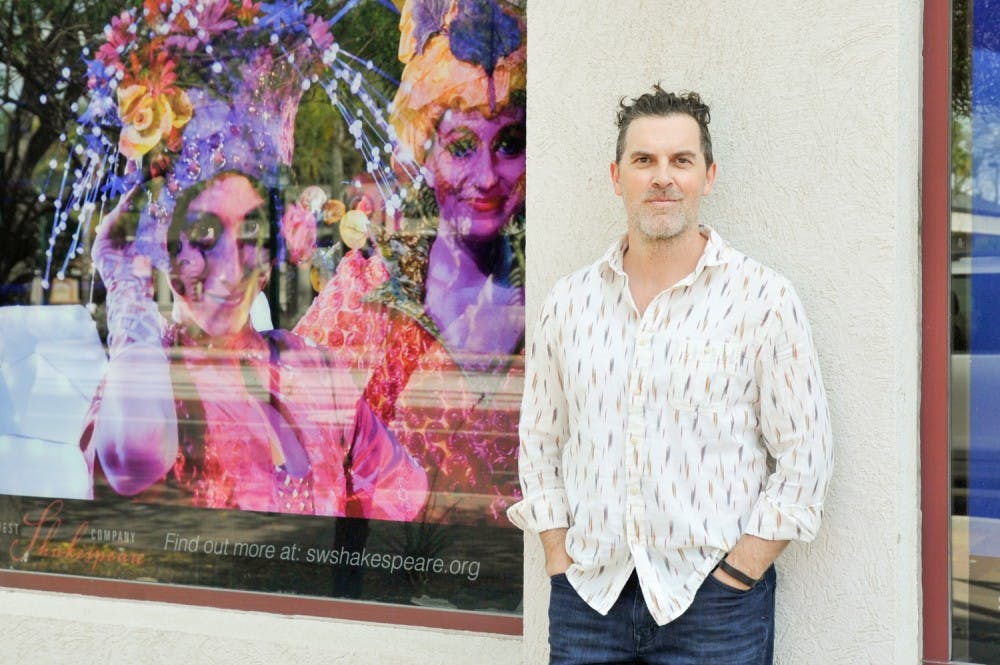 Kent Burnham, associate&nbsp;artistic director of the Southwest Shakespeare Company is pictured outside the main office in Downtown Mesa, Arizona.