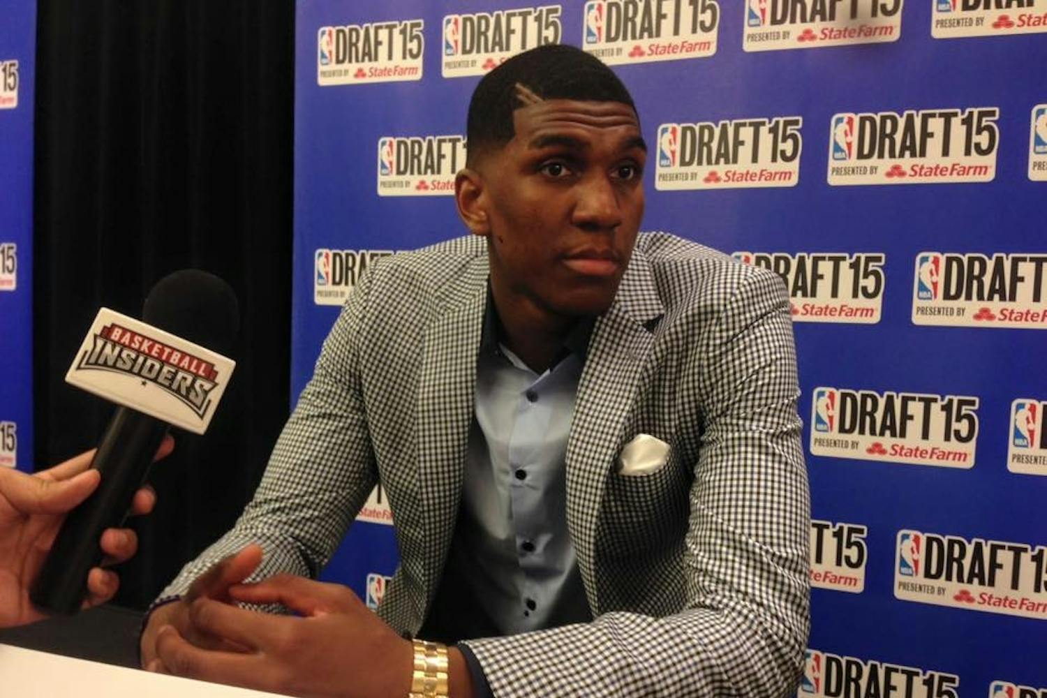 Photo by Matthew Tonis | The State PressFormer UCLA forward Kevon Looney answers questions at NBA Draft Media Day on June 24 in New York City. (Photo by Matthew Tonis)