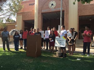 A DACA student protest at Phoenix College shortly after the Arizona Court of Appeals' Announcement. Photo courtesy of Edder Martinez.