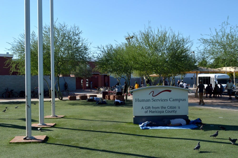 Students from ASU, NAU and UA will join together to open a clinic for the homeless and underserved populations of Phoenix. The clinic will operate out of the Human Services Campus on 12th Avenue and Madison Street in Phoenix. (Photo by Corey Malecka)