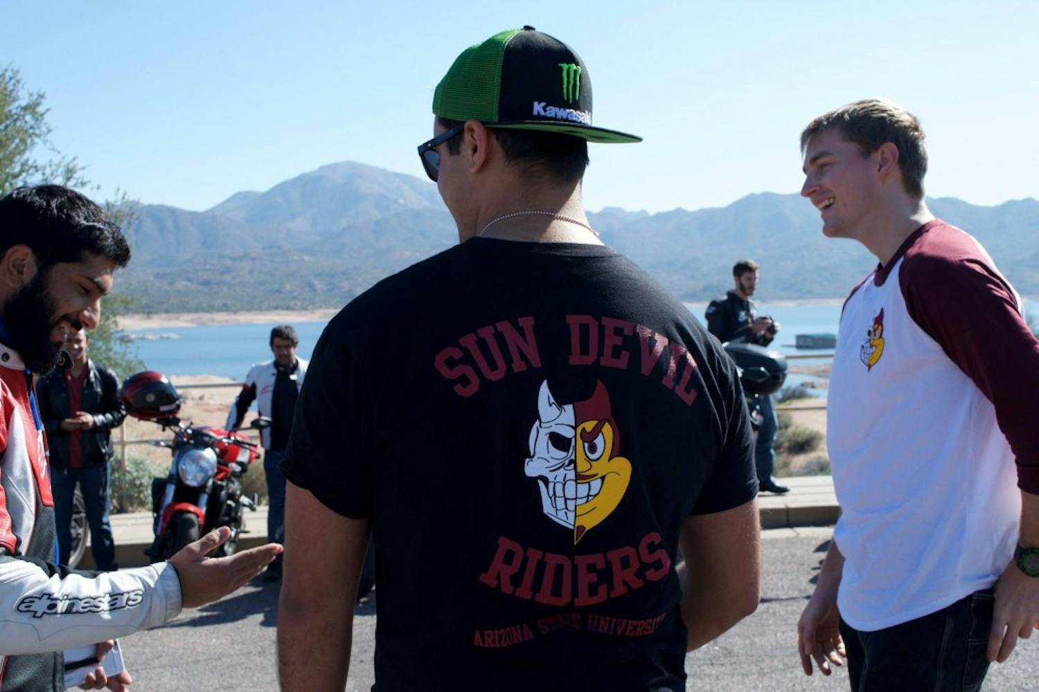 Members of the Sun Devil Riders Club meet at a group event.&nbsp;