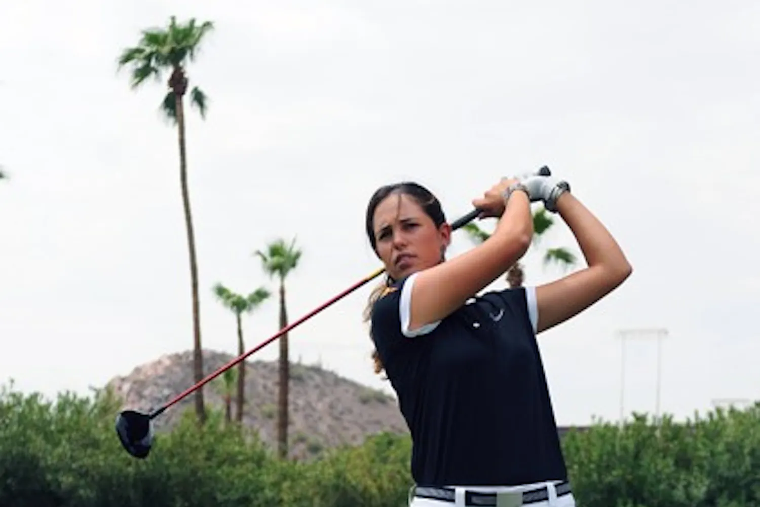 Giulia Molinaro tees off in practice on Sept. 2, 2011. Molinaro finished with the best overall score of the five the Sun Devils’ golfers in the Northrop Grumman Regional Challenge. (Photo courtesy of Sun Devil Athletics)