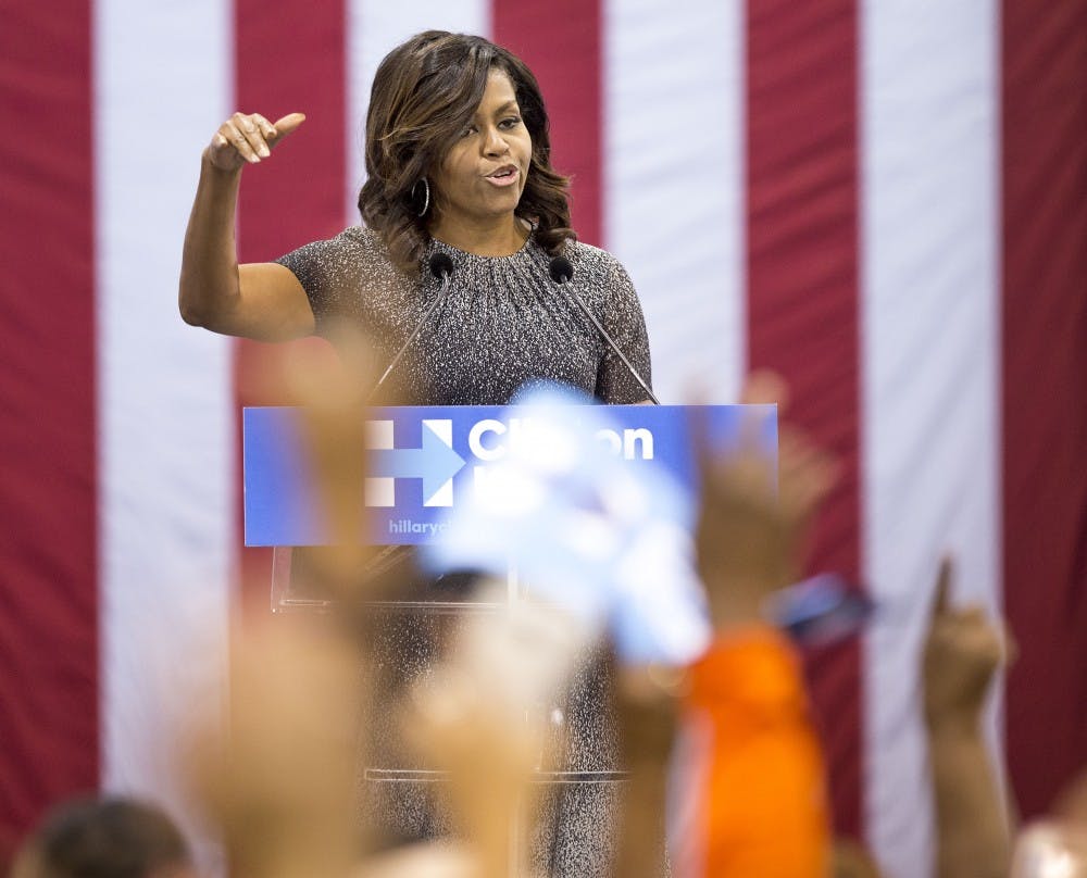 Photo Gallery: first lady Michelle Obama speaks at Clinton event in Phoenix