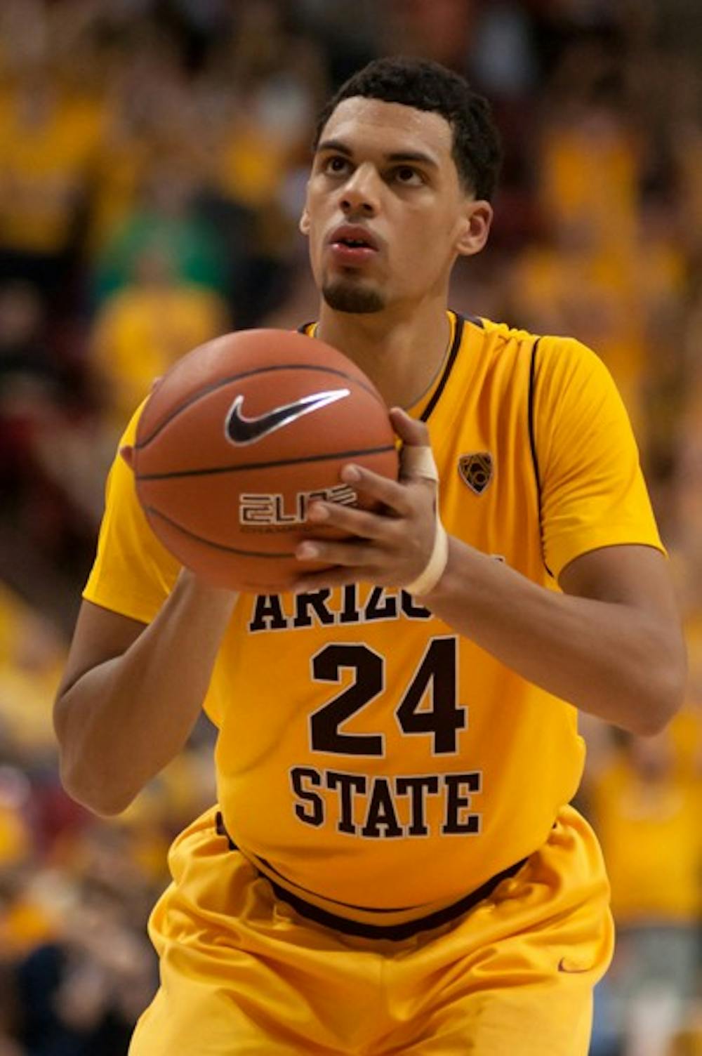 Rough Shooting: ASU sophomore guard Trent Lockett shoots a free throw during a game against Richmond on Dec. 5. The Sun Devils were again dominated in Los Angeles on Saturday, this time by USC with a final score of 62-46.