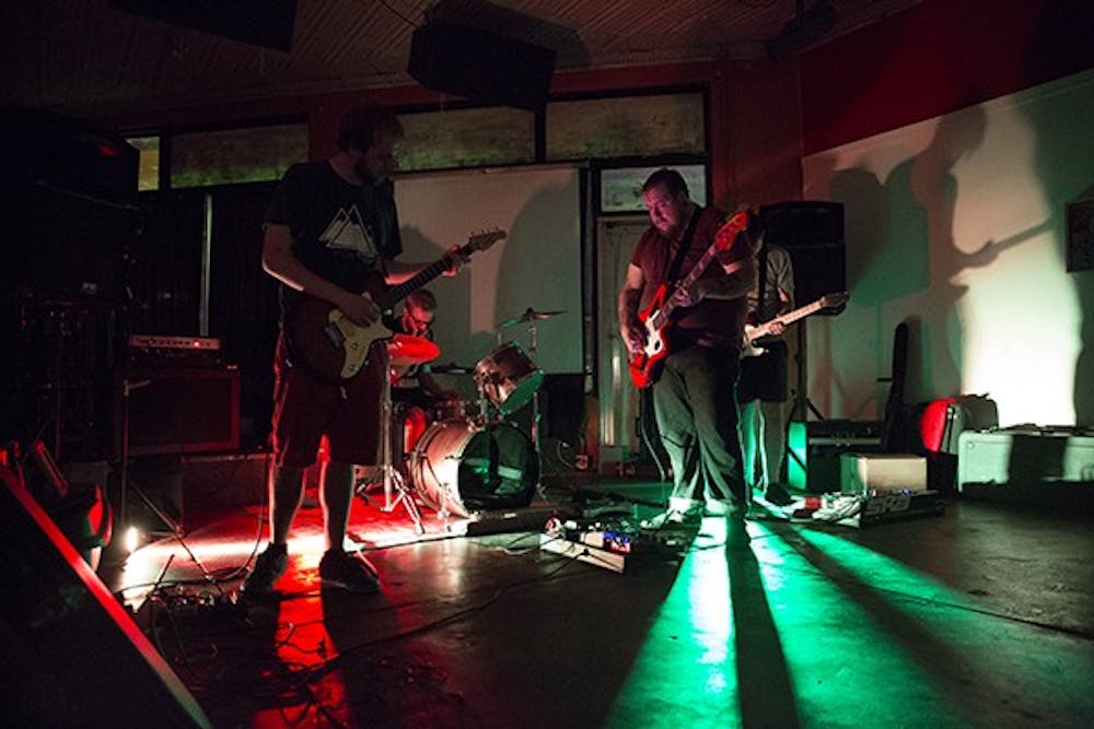 Red Hands Black Feet, a band touring from Boise, Idaho, perform for the crowd with their unique ambient sound at The Trunk Space in downtown Phoenix on Wednesday, Sept. 10, 2014. (Photo by Carly Traxler)