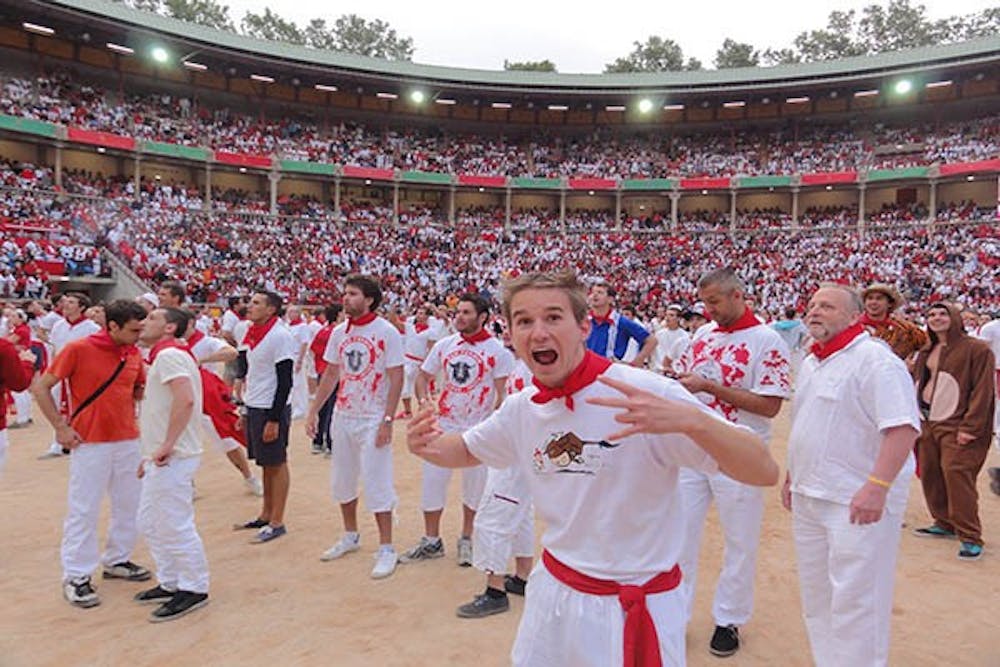 Derek Osowski studied abroad in Fall 2011 at the European University Viadrina in Spain. Osowski won the Sun Devil Spirit photo contest for his photo of the Running of the Bulls in Pamplona, Spain. (Photo courtesy of Derek Osowski) 