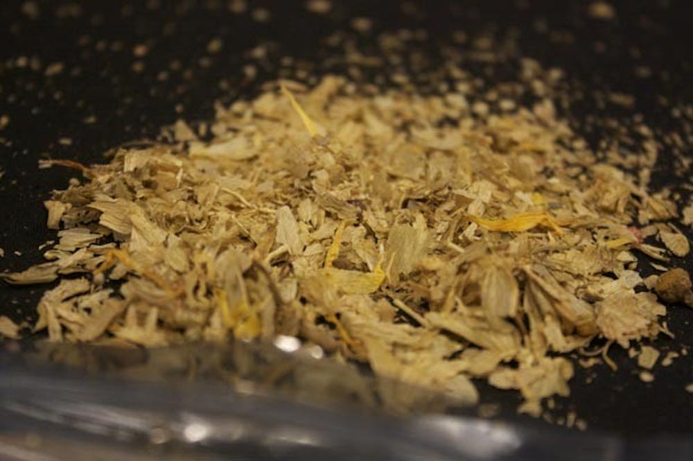SPICE BAN: Spice, commonly known as "fake pot," is being temporarily banned by government administrative agencies because the five ingredients used to make Spice have been associated with side effects such as seizures, headaches and even death. (Photo by Jessica Weisel)