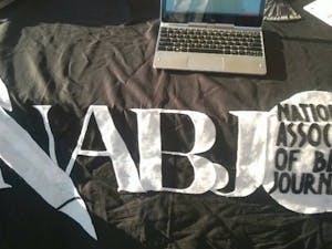 AN NABJ table it pictured&nbsp;at ASU's downtown campus.