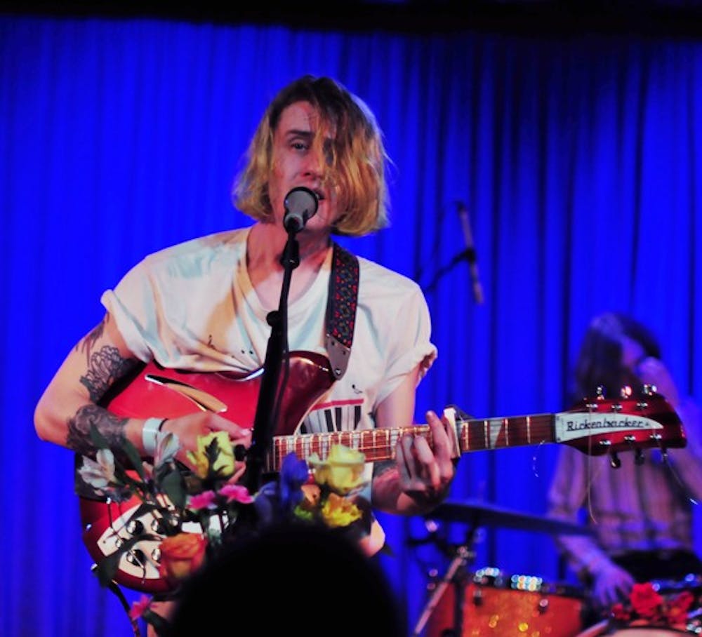 Girls lead singer Christopher Owens performs at the Crescent Ballroom March 3. (Photo by Cheman Cuan)