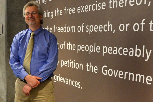 Joseph Russomanno, Media Law Associate Professor at the Walter Cronkite School of Journalism and Mass Communications, whose op-ed about Fred Phelps, the leader of the Westboro Baptist Church, was published on Time.com. (Photo by Rachel Nemeh)
