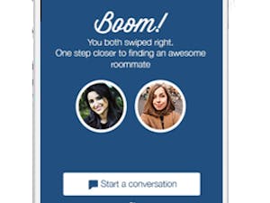 RentHoop users swipe right to indicate they "like" other users. Once matched, they can start a conversation within the app's messaging interface.&nbsp;