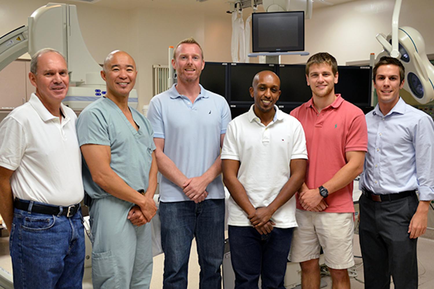 The Endovantage team poses in a research lab where many of the ideas came together to form the company and business. (Photo Courtesy of Endovantage)
