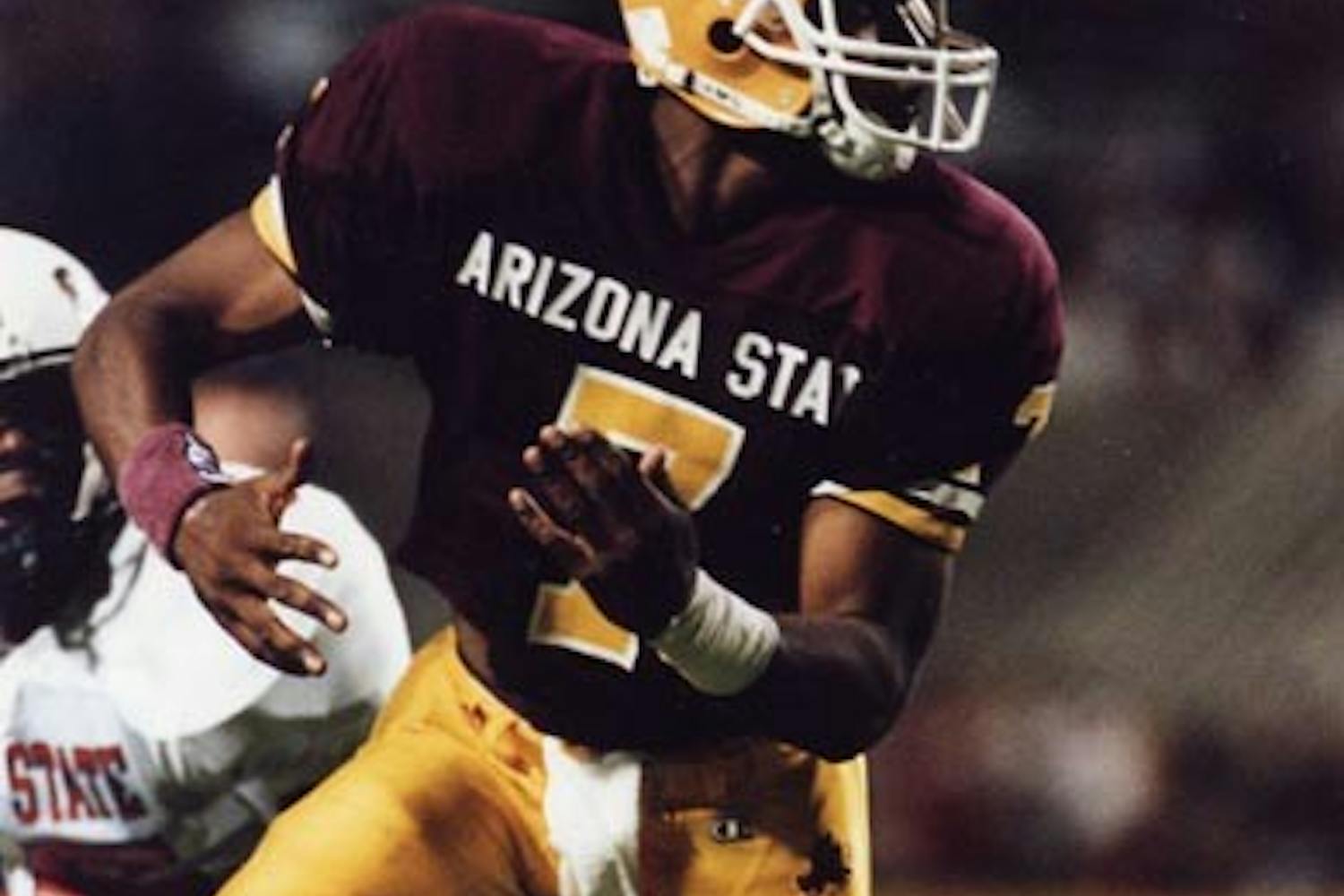 LOOKING BACK: Former ASU football player Isaiah Mustafa has made a name for himself outside of the sports world with his appearances in popular Old Spice commercials. “The man your man could smell like” recently reflected on his time at the University. (Photo Courtesy of ASU Media Relations)