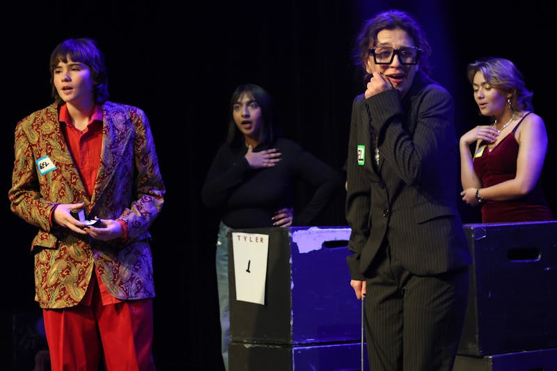 Molly Riley, left, Vidhi Dharnidharka, Abbie Field and Marcy Morgan perform during “That’s What She Said” at the ASU Prism Theatre Co. on Saturday, March 7, 2026, in Tempe.