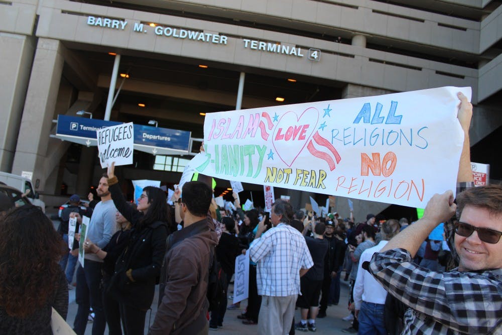 Protesters rally against Executive order