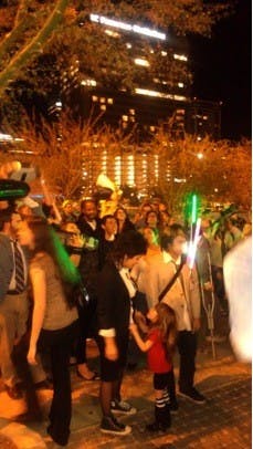 The Decentralized Dance Party on Jan. 4, 2012. Photo courtesy of the author, Gabrielle Olson.