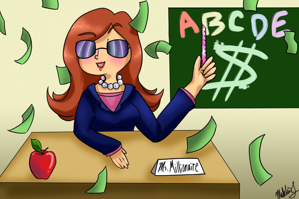 teacher with a million dollars