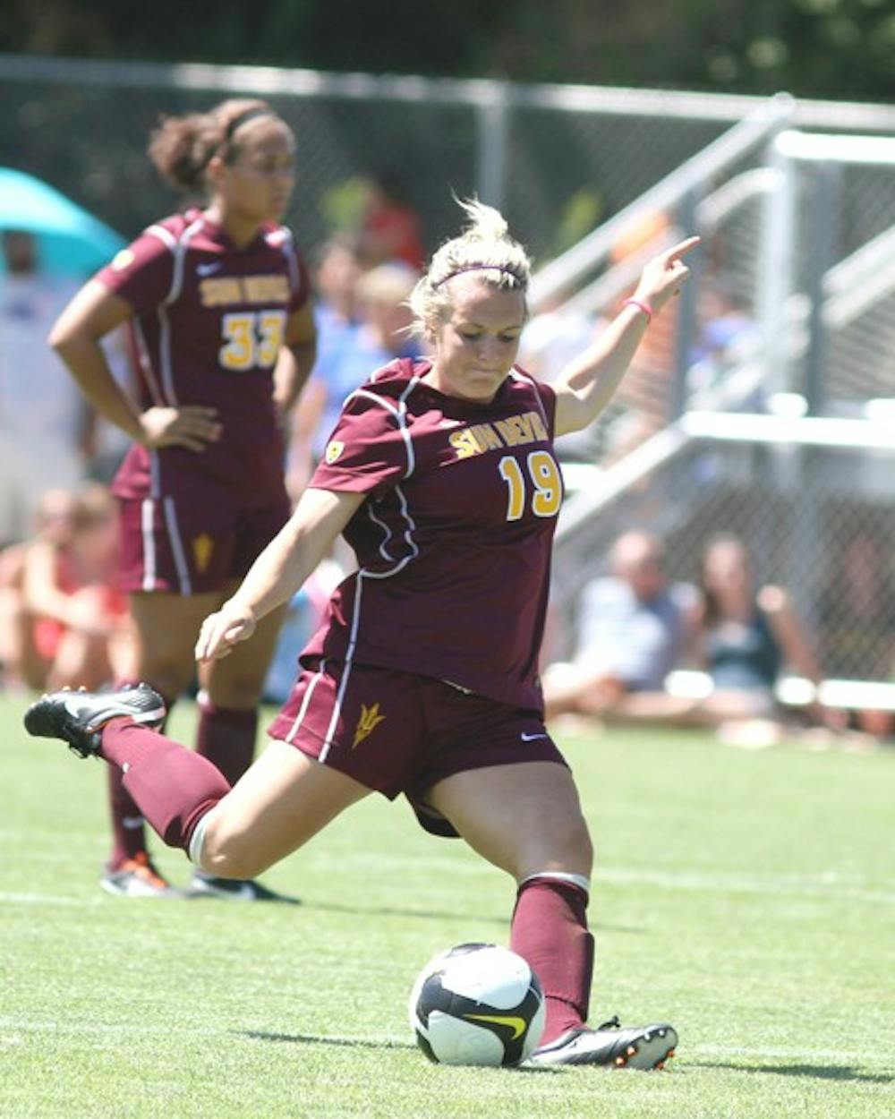 OPENING NIGHT: ASU senior defender Kari Shane launches a ball downfield during a Saturday exhibition game against Boise State University. The Sun Devils open the 2011 campaign at home against NAU on Friday. (Courtesy of Steve Rodriguez)