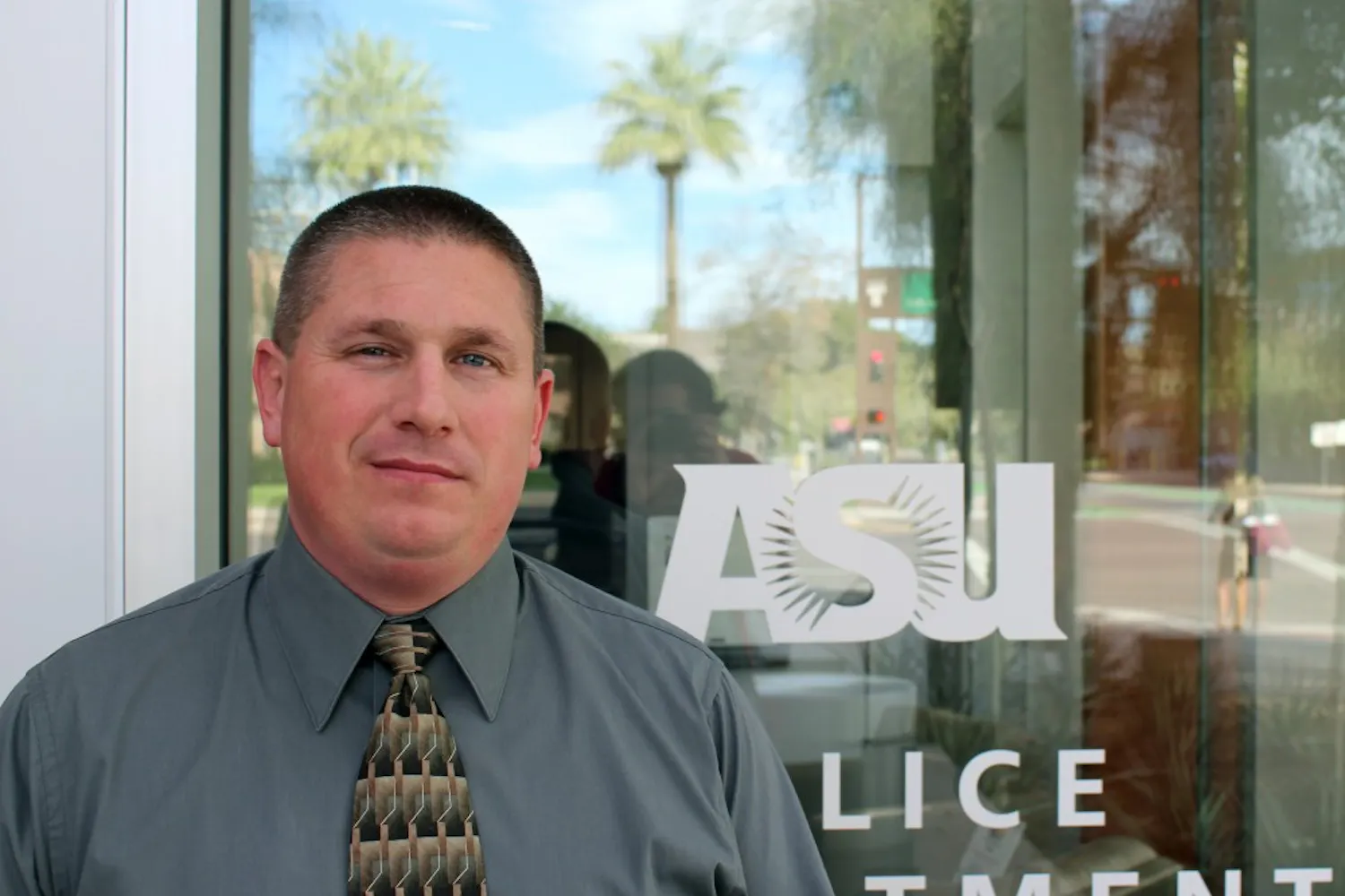 Commander John Thompson, who oversees Tempe campus patrol operations for the ASU PD, poses for a picture outside the ASU Police Department offices in Tempe, Arizona on Feb. 16, 2017