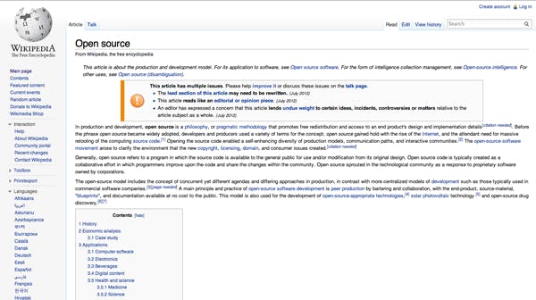 Wikipedia is a largely popular open source website. Taking part in the open source world will not only better you, but everyone. 
