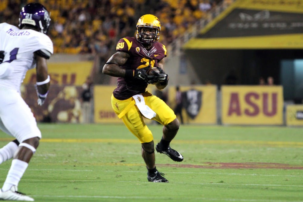 Redshirt junior wide receiver Jaelen Strong looks to cut upfield in Thursday's season opener vs. Weber State. (Photo by Sean Logan)