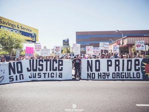 Trans Queer Pueblo marched in protest of Phoenix Pride Organization's collaboration with law enforcement and corporate&nbsp;sponsors on April 2, 2017.&nbsp;