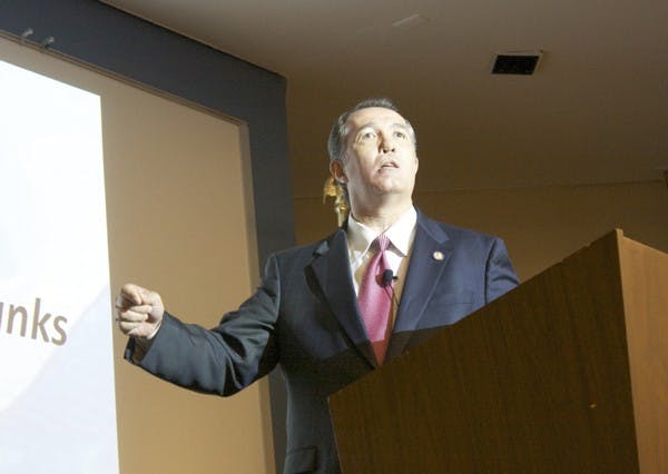 RESTORING COURAGE: Rep. Trent Franks, R-Ariz., speaks on Wednesday evening at the Glenn Beck-inspired “Restoring Courage” rally. (Photo by Shawn Raymundo)
