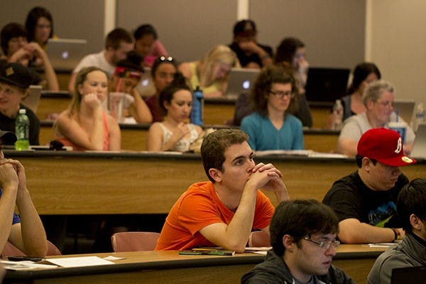 Film and Media studies junior Trevor Pacelli prepares for his class on the Tempe campus. Pacelli has autism and has written a book on his experiences as well as advice for parents who have a child growing up with Autism. the book is titled, "Six-Word Lessons on Growing Up Autistic." (Photo by Dominic Valente) 