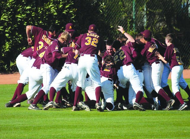 The ASU baseball team will begin its quest for national championship as the No. 1 overall seed in the NCAA Baseball Tournament. ASU is hosting the Tempe Regional, which begins Friday with the Sun Devils facing Wisconsin-Milwaukee. (Nick Kosmider | State Press)