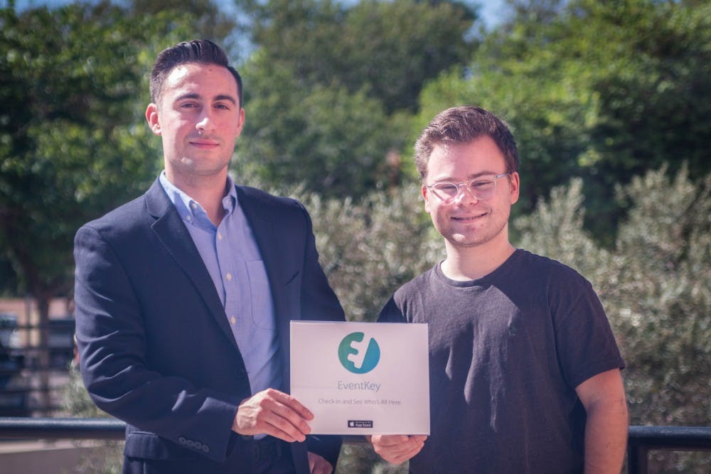 Rafael Testai and&nbsp;Perry Waxman, creators of the app&nbsp;EventKey, pose for a photo on Oct.&nbsp;15, 2016.&nbsp;