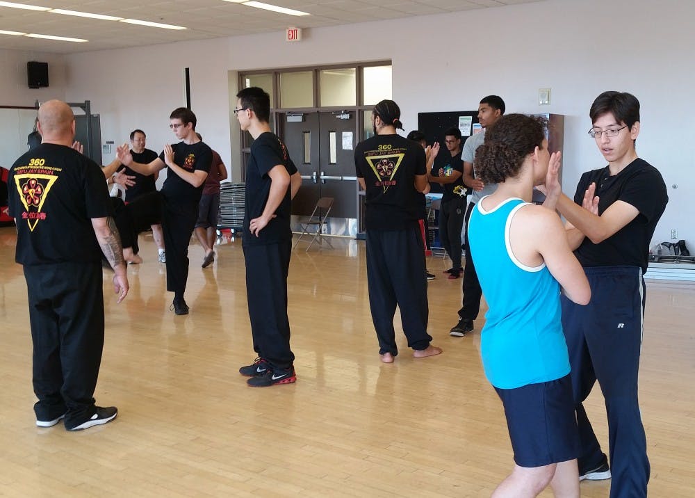 Students practice one-on-one combat in a Wing Chun class on Sunday, Nov. 6, 2016.