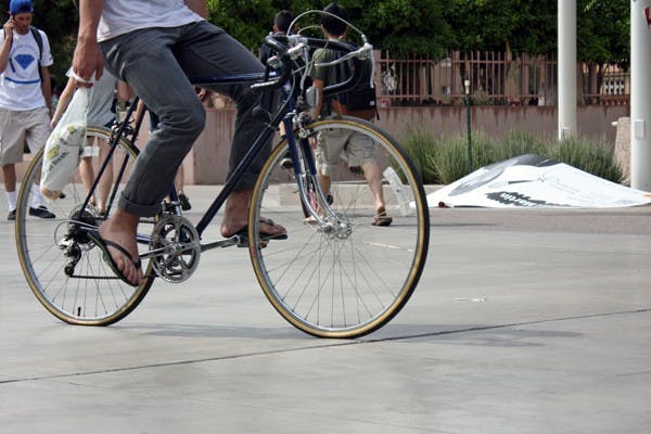 The Undergraduate Student Government Walk Your Wheels Campaign on the Tempe campus will still continue on next school year and is still supported by University administration. (Photo by Shawn Raymundo)