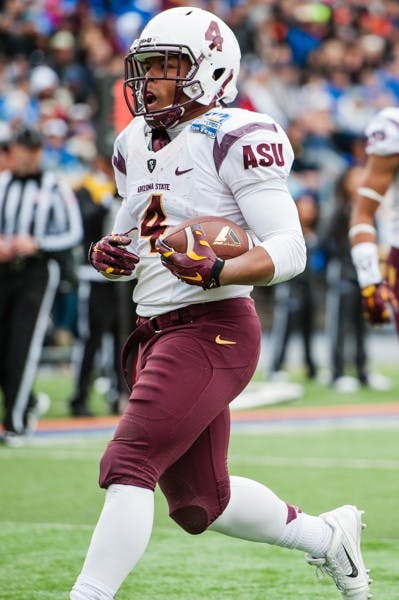 Freshman running back Demario Richard scores a touchdown in the Sun Bowl against Duke, Saturday, Dec. 27, 2014 at Sun Bowl Stadium in El Paso. (Ben Moffat/The State Press)