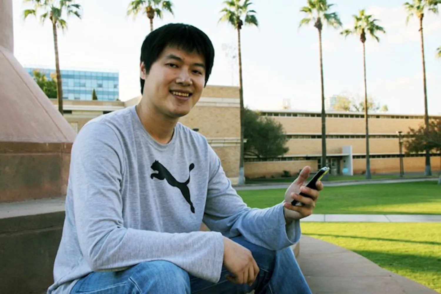 ORGANIZE YOURSELF: Computer science senior Yunsong Meng created a new smartphone app called Eventor that helps students find and organize events. (Photo by Rosie Gochnour)