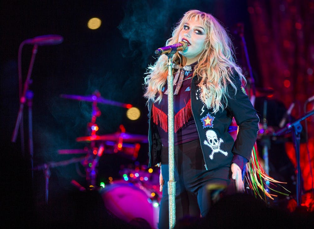 Pop star Kesha performs during ASU's Inferno Fest in Wells Fargo Arena in Tempe, Arizona, on Friday, Sept. 9, 2016.