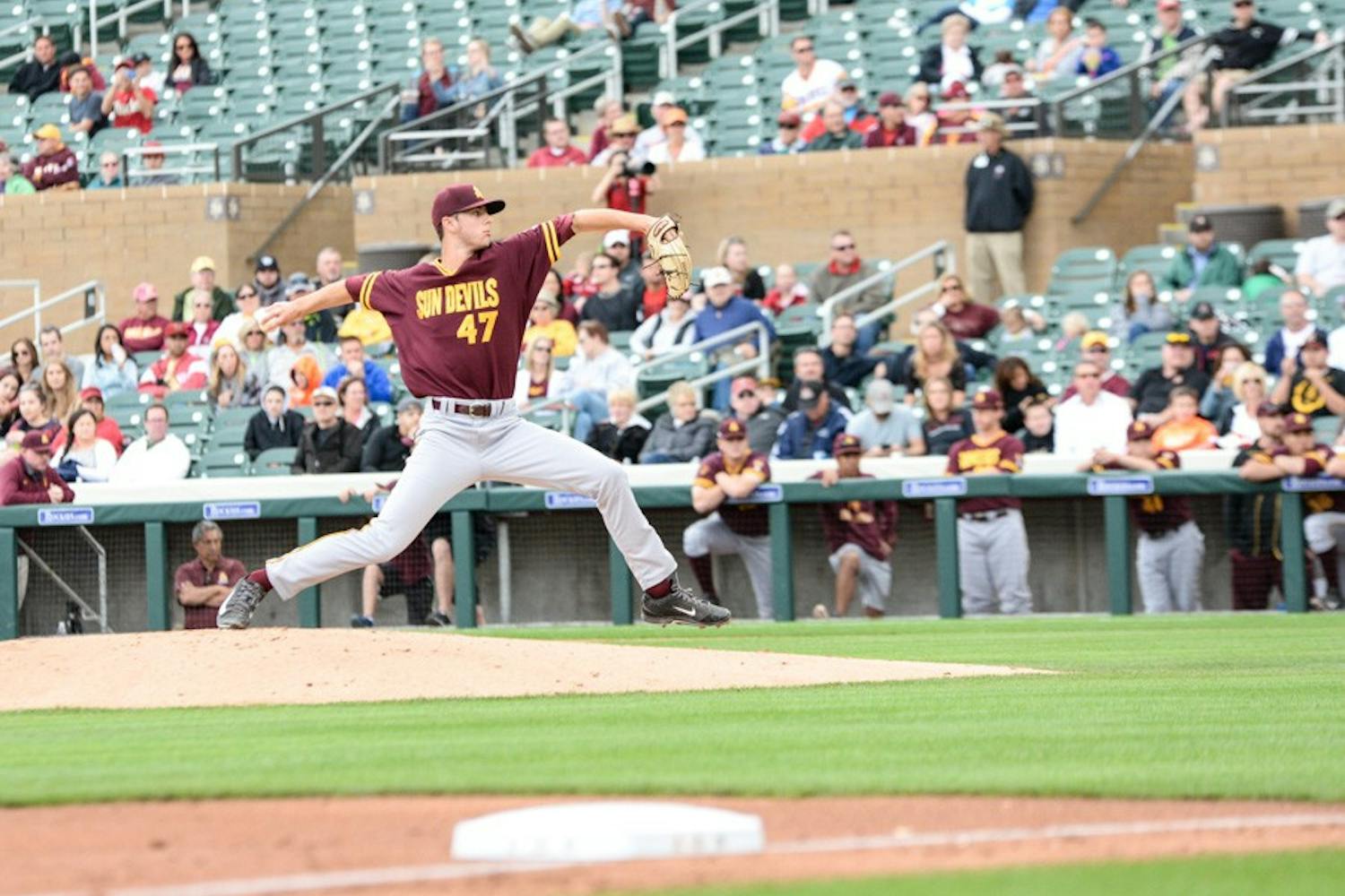 Pitcher Ryan Hingst  opens the game against the Arizona  Diamondbacks in the exhibition match-up at Salt River Fields at Talking  Stick Resort on March 3, 2015, in Scottsdale.