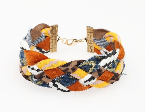 One of Thief & Bandit's unique fabric bracelets. Photo courtesy of Thief & Bandit's Etsy site. 