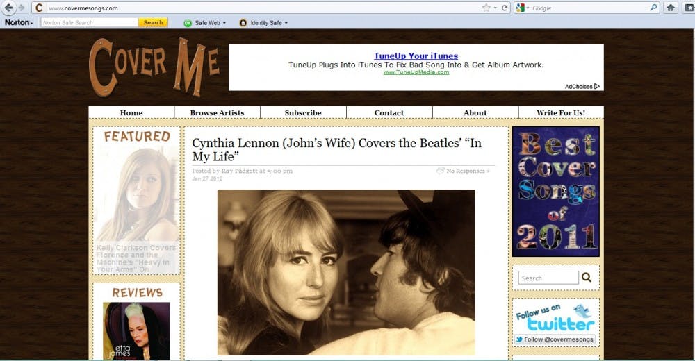 Covermesongs.com is a great source for cover song. Photo is a screenshot of the site.