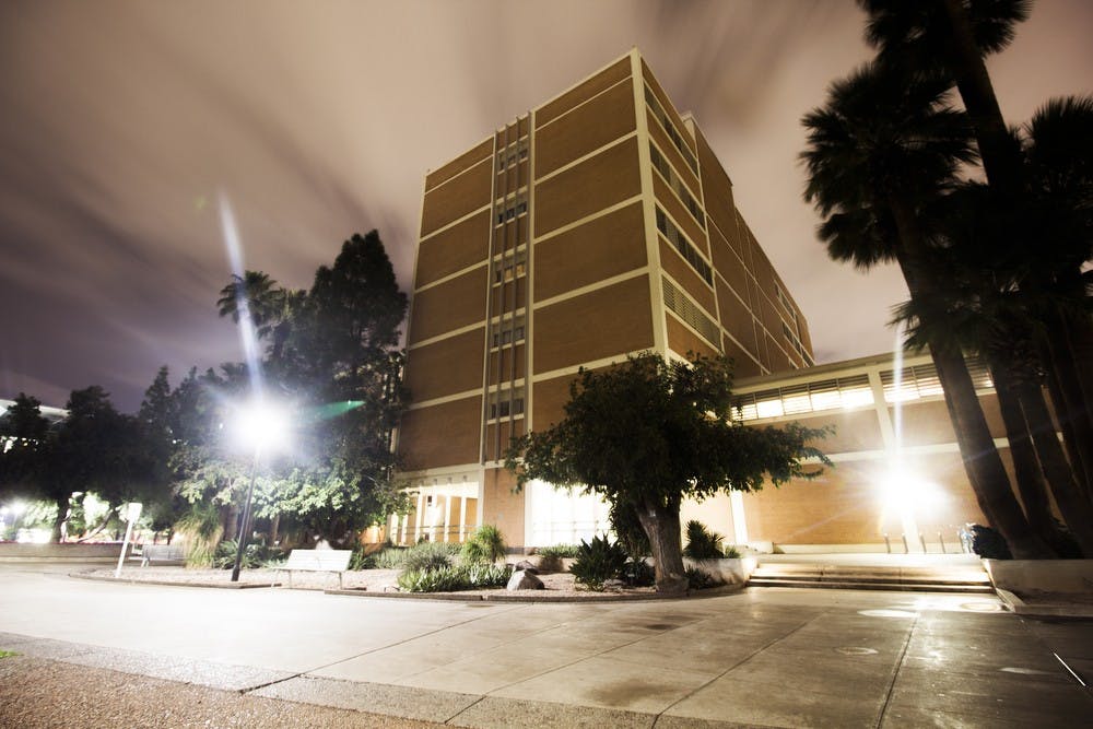 In this long-exposure photo, the Durham Language and Literature building is pictured on Wednesday, Nov 4, 2015, on the Tempe Campus.