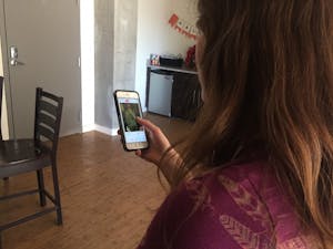 AJ Lash using a dating app on January 30th, 2017