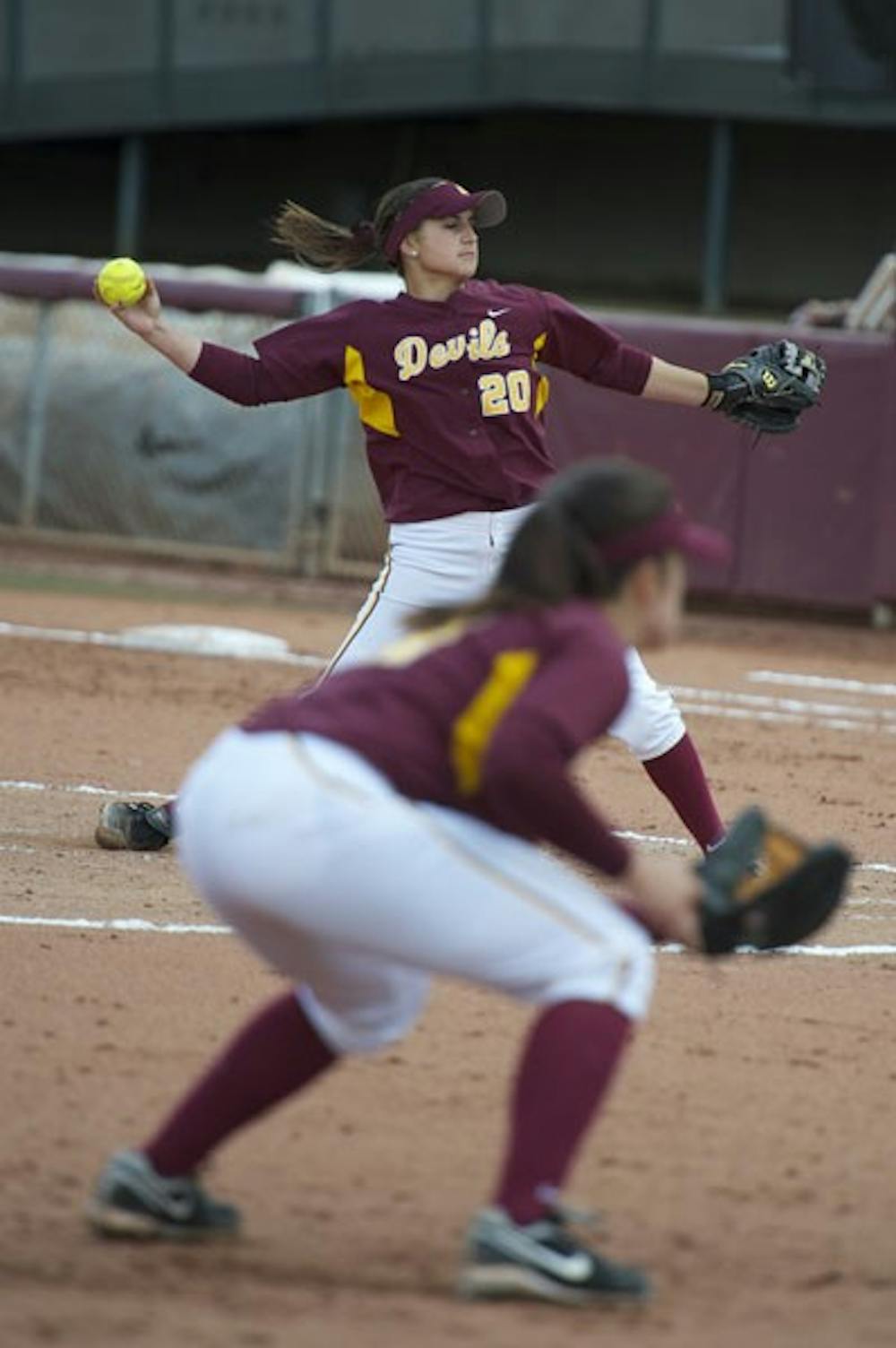 SPECIAL DELIVERY: ASU freshman Sam Parlich throws a pitch during the Sun Devils' win over Rutgers last month. (Photo by Michael Arellano)