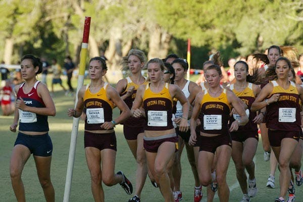 YOUTH MOVEMENT: Members of the ASU cross country team run together at last year's Dave Murray Invitational in Tucson. This year's team features just eight seniors on the women's roster and six on the men's side. (Photo courtesy of Alex Ryan)