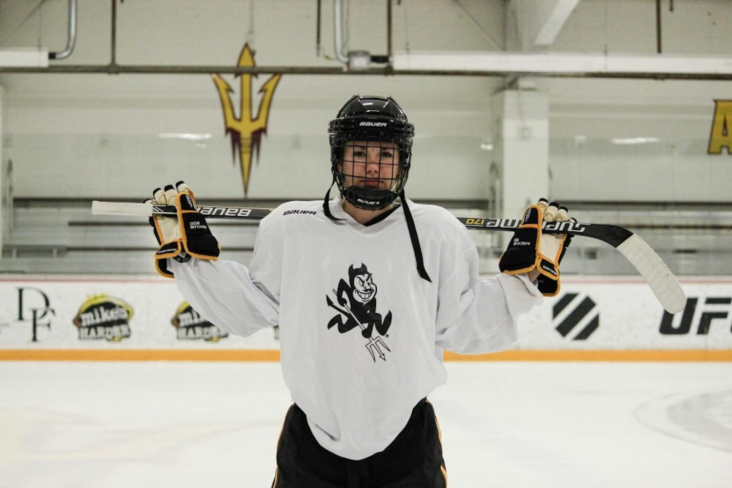 ASU women's hockey sophomore defenseman Brooke Kelsall poses for a picture after practice at Oceanside Ice Arena in Tempe on Tuesday, Sept. 13. 