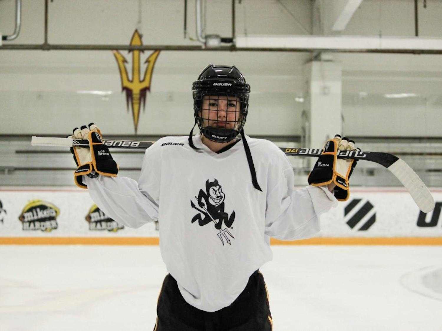 ASU women's hockey sophomore defenseman Brooke Kelsall poses for a picture after practice at Oceanside Ice Arena in Tempe on Tuesday, Sept. 13. 