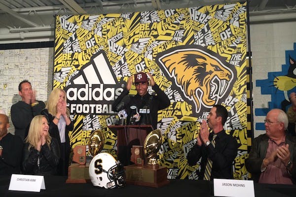 Five-star wide receiver prospect Christian Kirk announced his college decision Wednesday, electing to commit to Texas A&M. (Photo by: Fabian Ardaya).