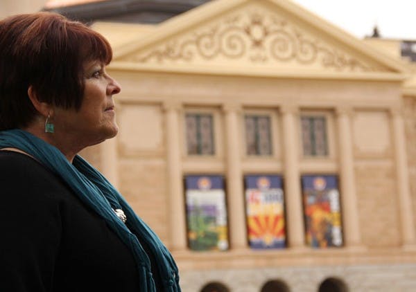 Sen. Linda Lopez, D-Tucson, introduced a new bill on Arizona gun safety on the lawn of the State Capitol on Thursday. The proposed legislation bans high-capacity magazines and requires background checks for all buyers, as well as repealing Senate Bill 1241. (Photo by Ana Ramirez)