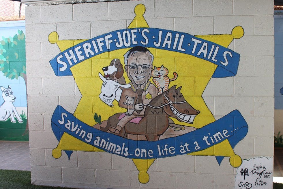 A mural outside of Sheriff Joe Arpaio's animal shelter, MASH, pictured on Thursday, March 31, 2016.