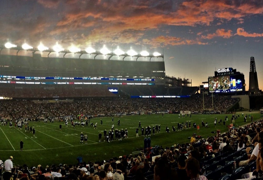 A preseason NFL game is played at Gillette Stadium in Foxboro, Massachusetts on Aug. 5, 2015.