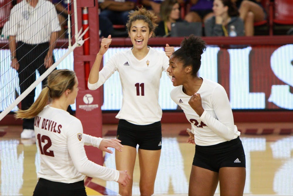 against Texas Southern Saturday, Sept. 19, 2015 at Wells Fargo Arena in Tempe. The Sun Devils defeated the Lady Tigers three games to none (25-15, 25-17, 25-8).